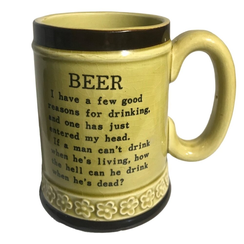 Vintage Japan Beer Mug With Humorous Quote
